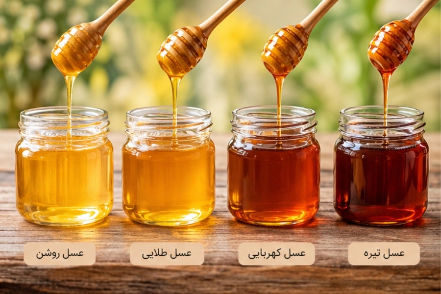 تشخیص رنگ عسل طبیعی